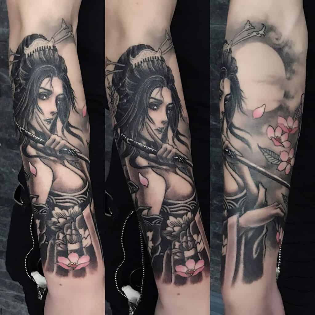 Mithraneedle Badass Chinese Geisha Tattoo