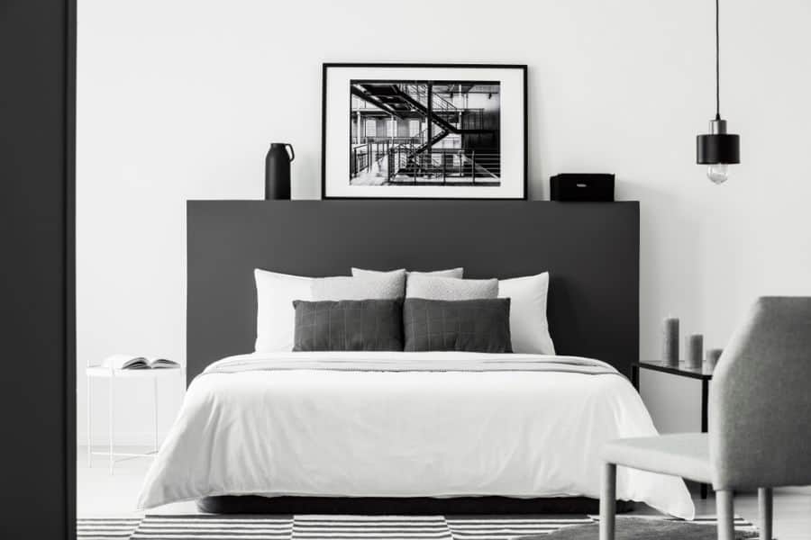 classy black and white bedroom gray chair