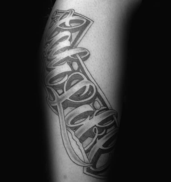 Modern California Word Mens Arm Tattoo