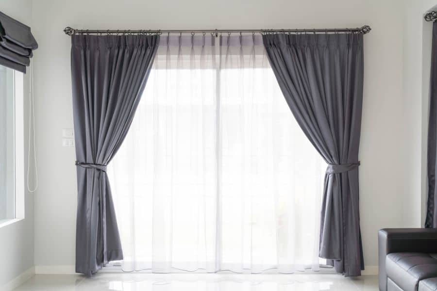 gray curtains 