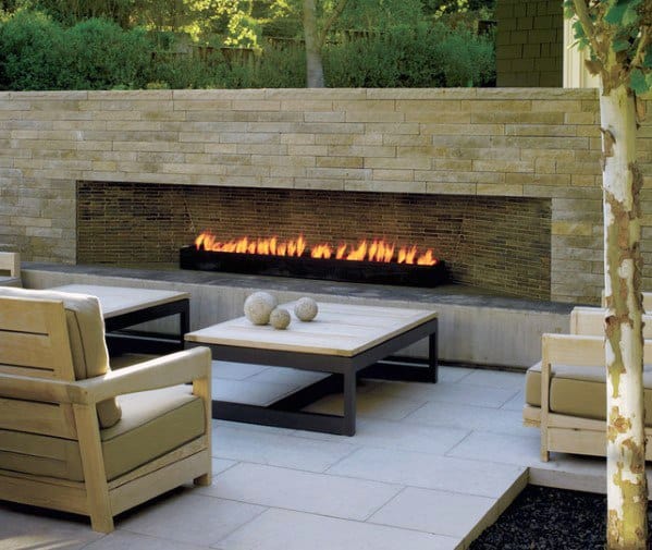 Modern Gas Backyard Fireplace Patio Ideas