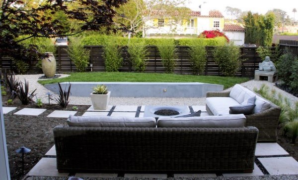 landscaping with seating