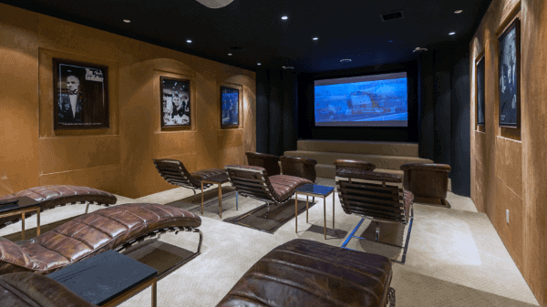 Modern Leather Lounge Chairs In Home Theater