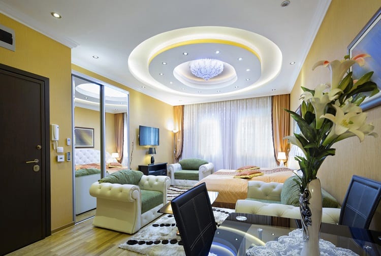 modern coloful luxury apartment cove lighting ceiling chandelier