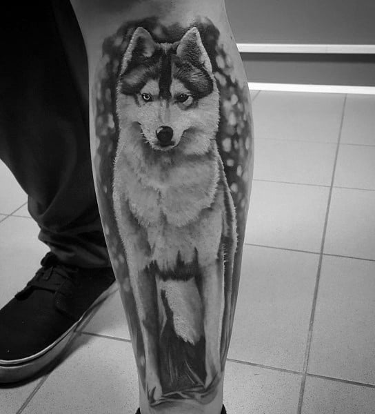 Modern Male Siberian Husky Tattoos