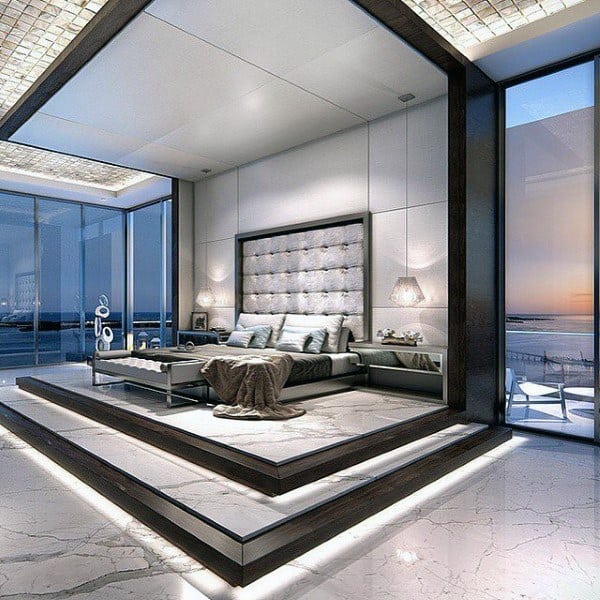 Modern Marble Flooring Awesome Bedroom
