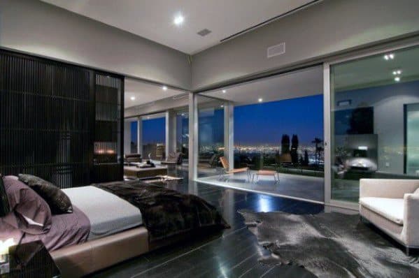 contemporary luxury penthouse style master bedroom 