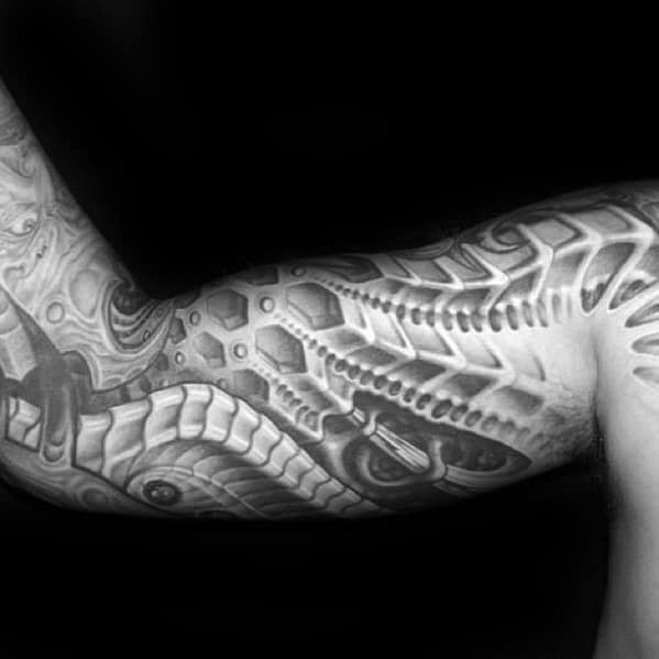 Modern Mens 3d Detailed Arm Sleeve Tattoo