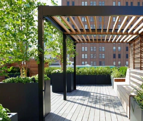 pergola with privacy fence