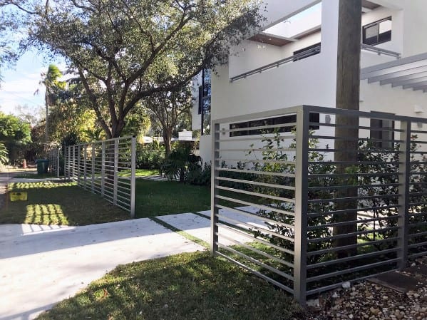 Modern Steel Metal Front Yard Fence Cool Exterior Ideas