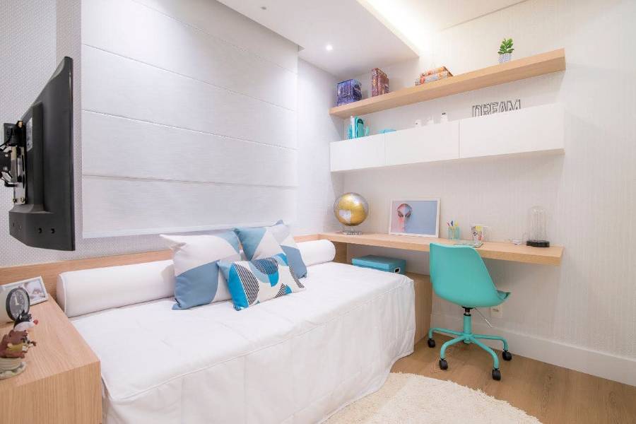 small modern bedroom wall shelves mounted tv