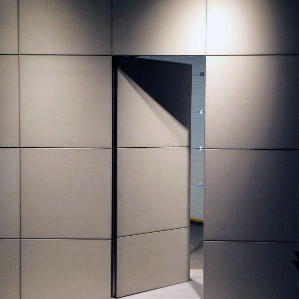 modern wall square panels hidden doors