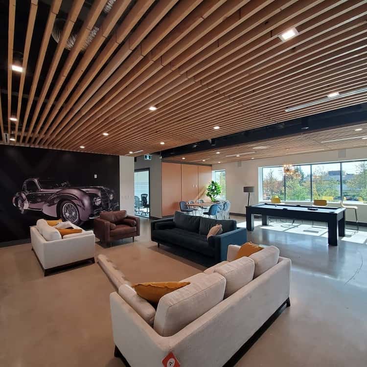 modern wooden floating ceiling luxury apartment