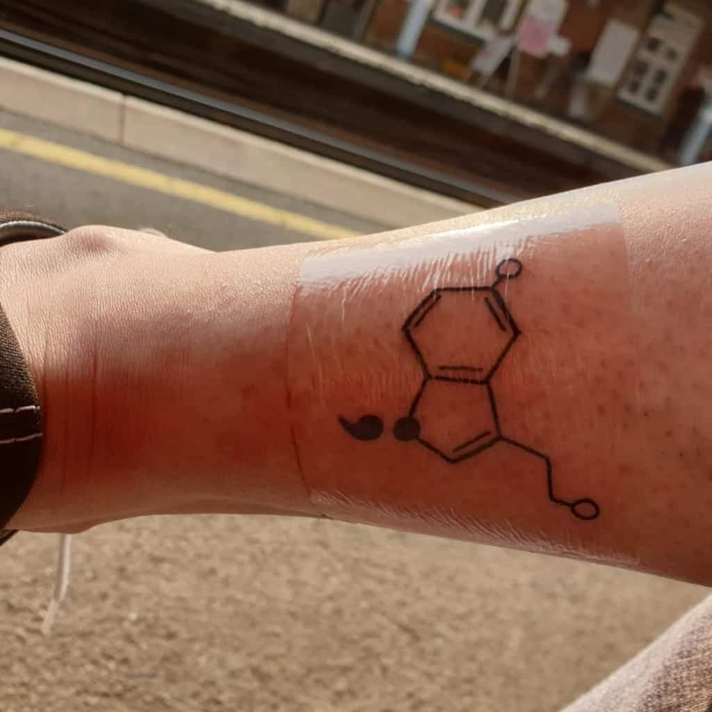 Molecule Delicate Semicolon Tattoo