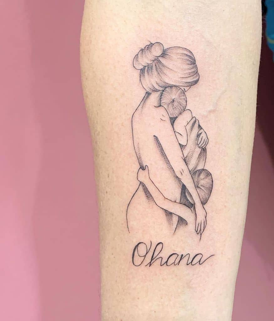 Mom And Child Ohana Tattoo