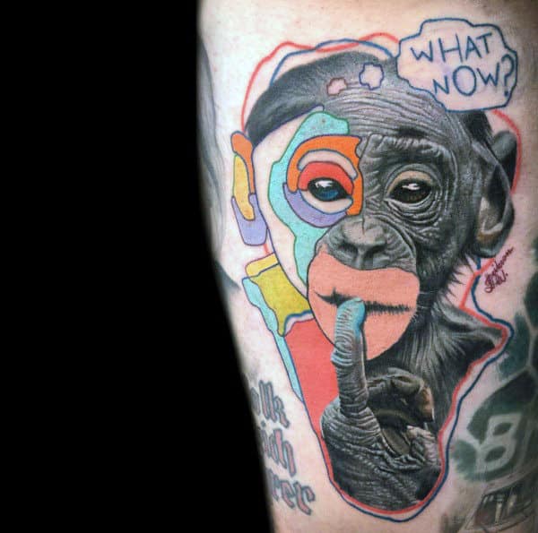 Monkey Pop Art Mens Arm Tattoos