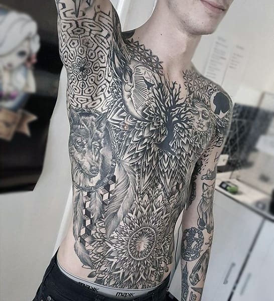 Monochrome Tattoo Male Armpit