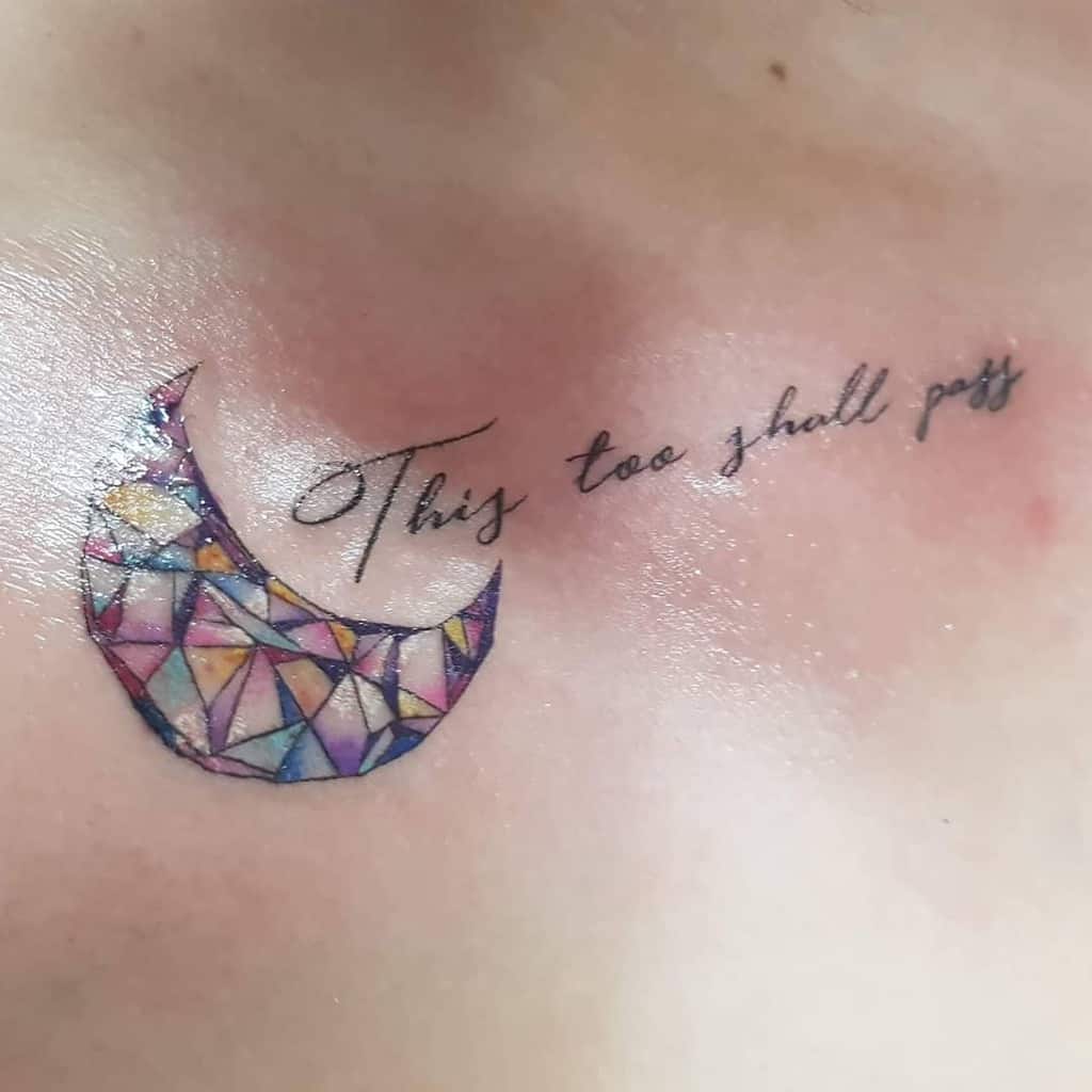 Moon This Too Shall Pass Tattoo