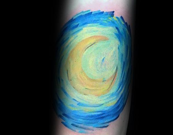 Moon With Sky Vincent Van Gogh Mens Forearm Tattoos