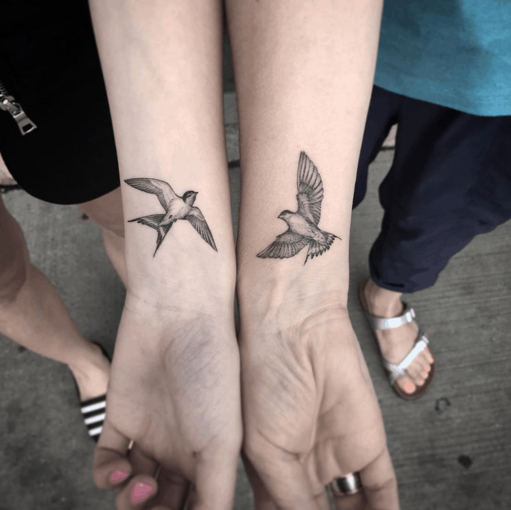 Mother Daughter Bird Tattoo