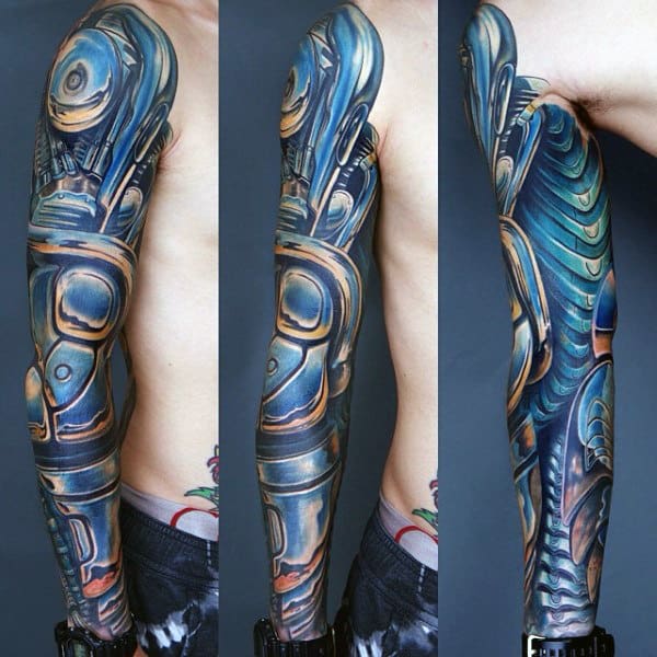 Motorcycle Rider Tattoo Sleeves For Men