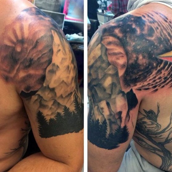 Mountain Men's Tattoos On Shoulder