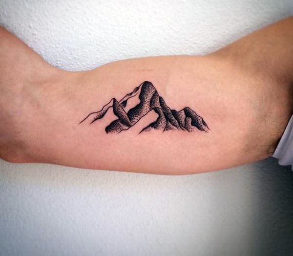 Mountain Tattoo Designs For Men On Bicep
