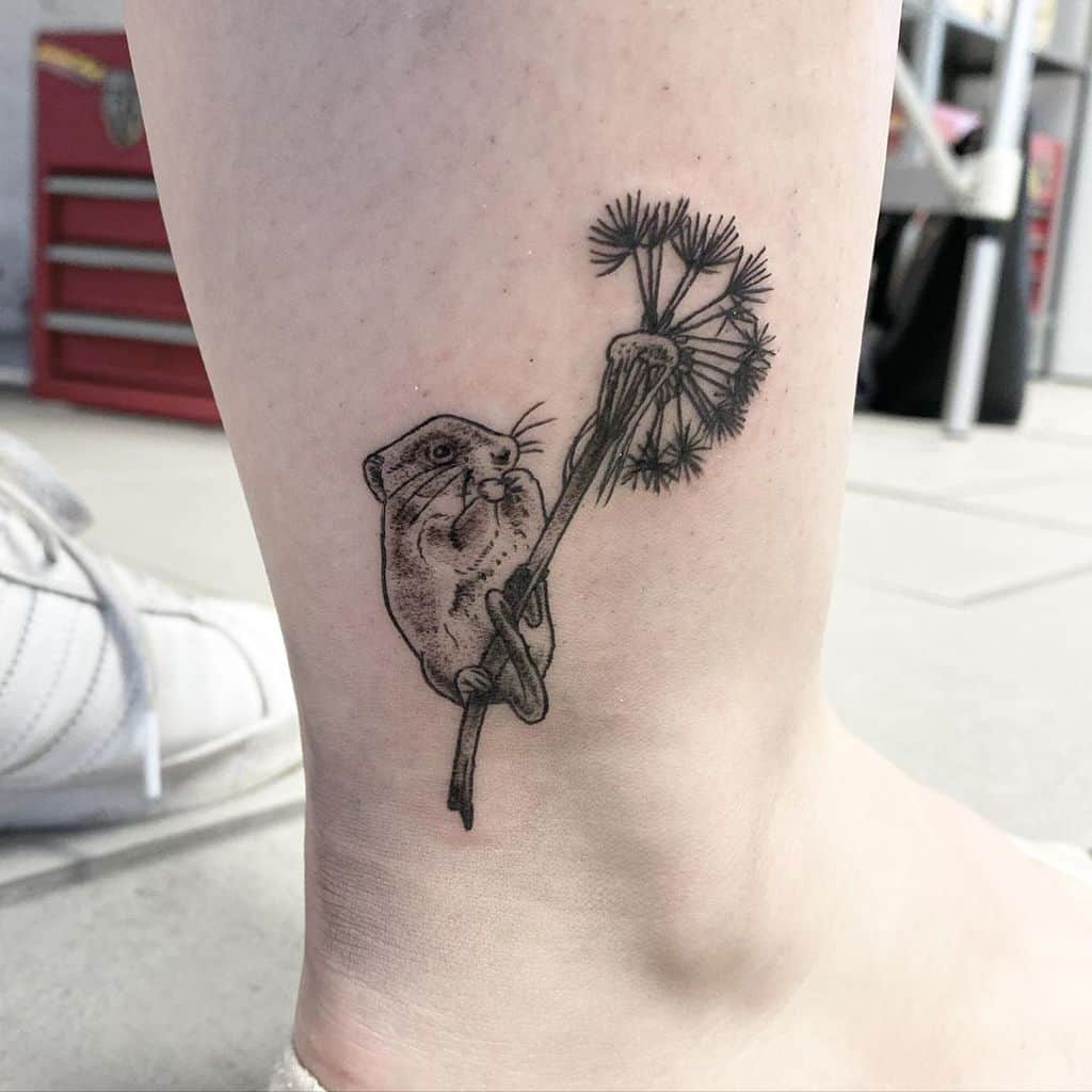 mouse dandelion tattoo