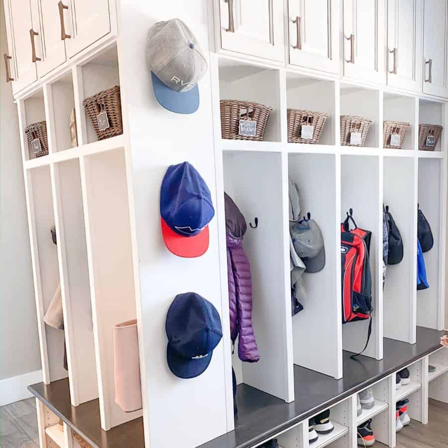 mudroom with individual locker storage with no doors