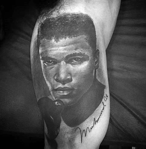 Muhammad Ali Inner Arm Bicep Tattoo Ideas For Males