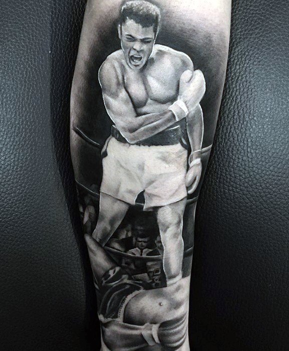 Muhammad Ali Male Leg 3d Tattoo Designs