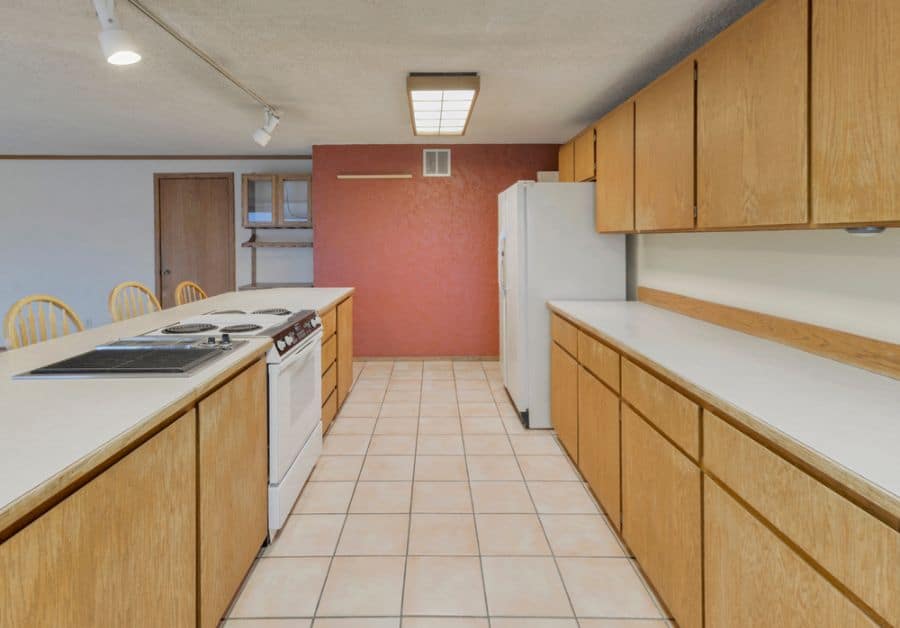 simple muted color kitchen