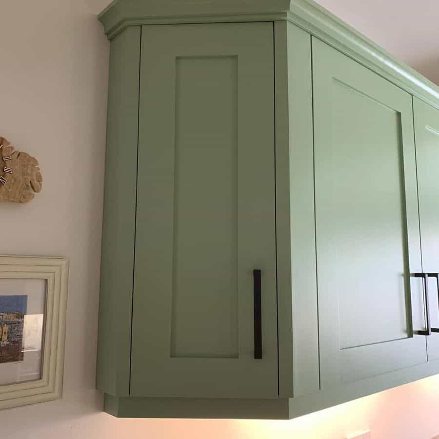 wall hanging green kitchen cabinet 
