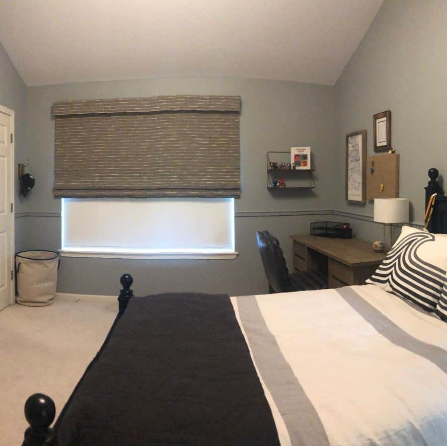 modern bedroom carpet brown desk
