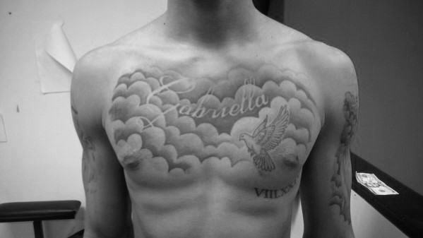 Clouds God Chest Tattoo  Chest piece tattoos Chest tattoo men Hand  tattoos for guys