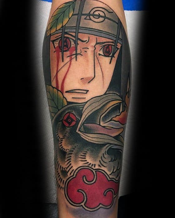 Naruto Mens Tattoo Designs Leg Sleeve