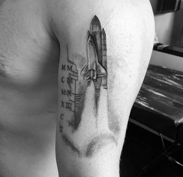 Space shuttle tattoo by tattooist Oozy  Tattoogridnet