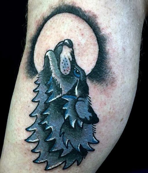 Native American Wolf Tattoo On Male
