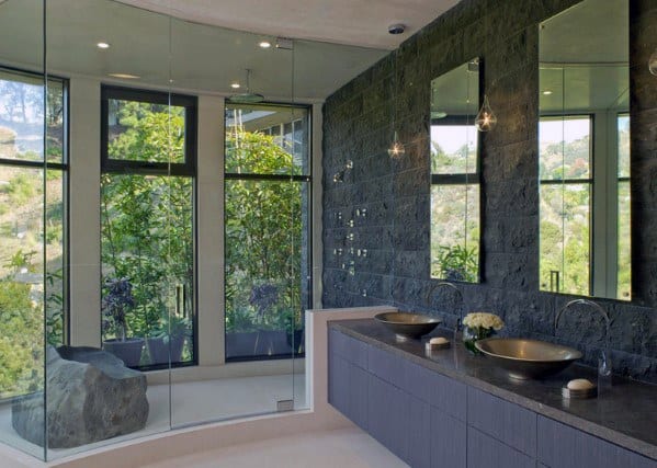 Natural Giant Stone Rock Luxury Ideas For Shower Benchs