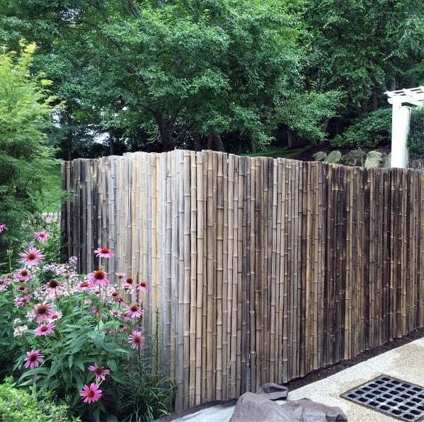 Natural Unstained Bamboo Fence Design Ideas