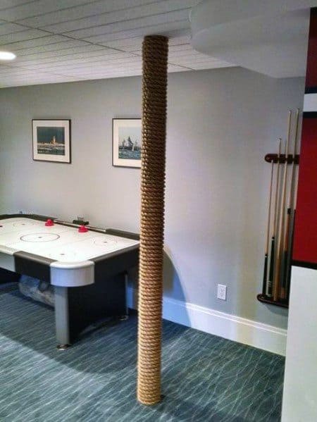 Top 50 Best Basement Pole Ideas - Downstairs Column Cover Designs
