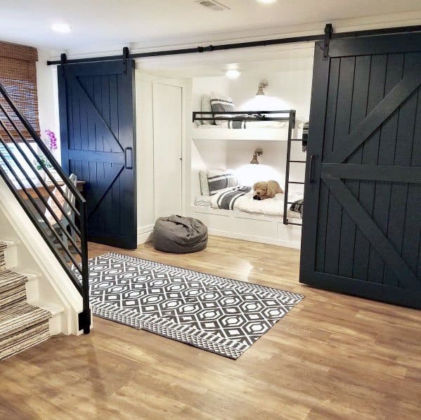 Navy Planks Wood Home Interior Designs Barn Door