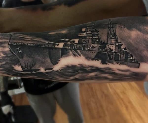 Navy Ship Military Tattoos For Guys