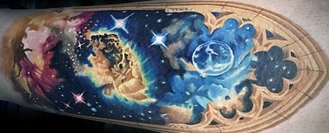60 Nebula Tattoo Designs For Men – Interstellar Cloud Ideas