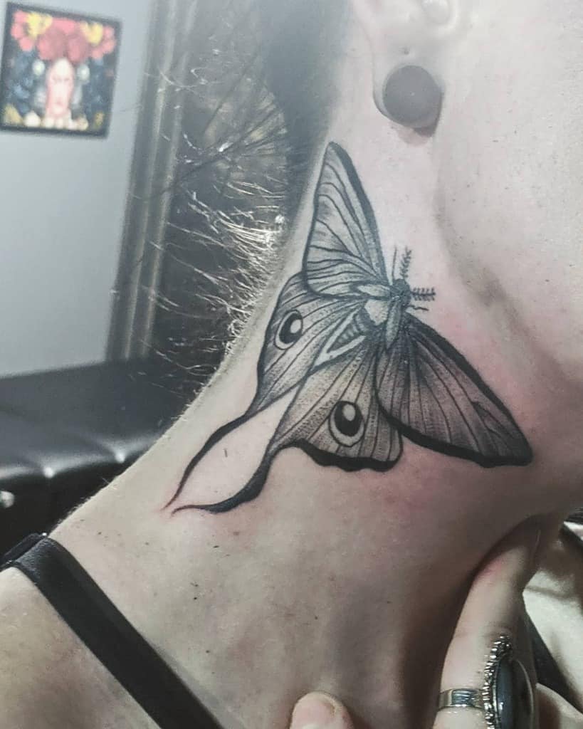 Neck Luna Moth Tattoo Samwise Gamgeee