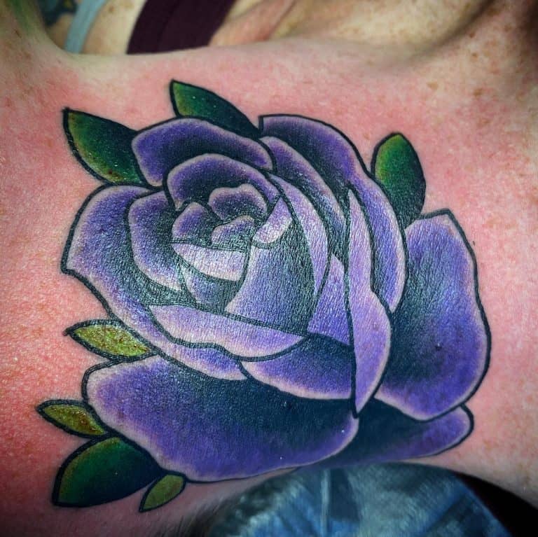 82 Pretty Purple Rose Tattoo Ideas