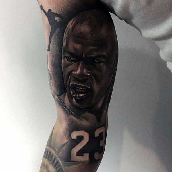 Negative Pace Mens Jordan 23 Sleeve Tattoo On Arm