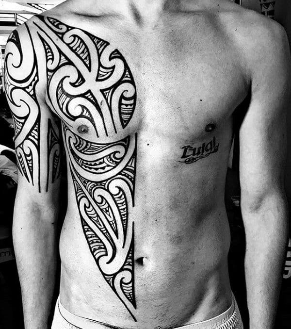 Top 40 Best Tribal Rib Tattoos For Men - Manly Ink Design ...