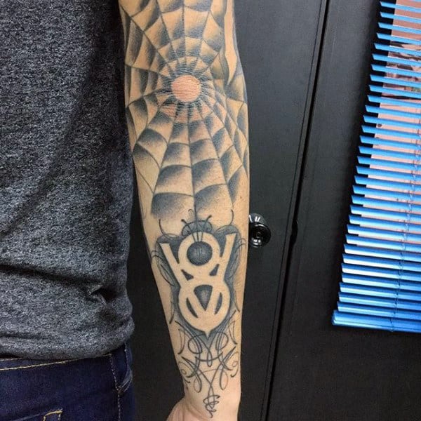 Negative Space Guys V8 Outer Forearm Tattoo