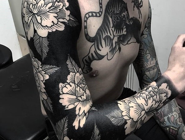 Top 137+ blackout tattoo flowers super hot